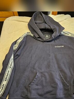 COACH Essential Hoodie Pullover Sz L Navy Men C8784